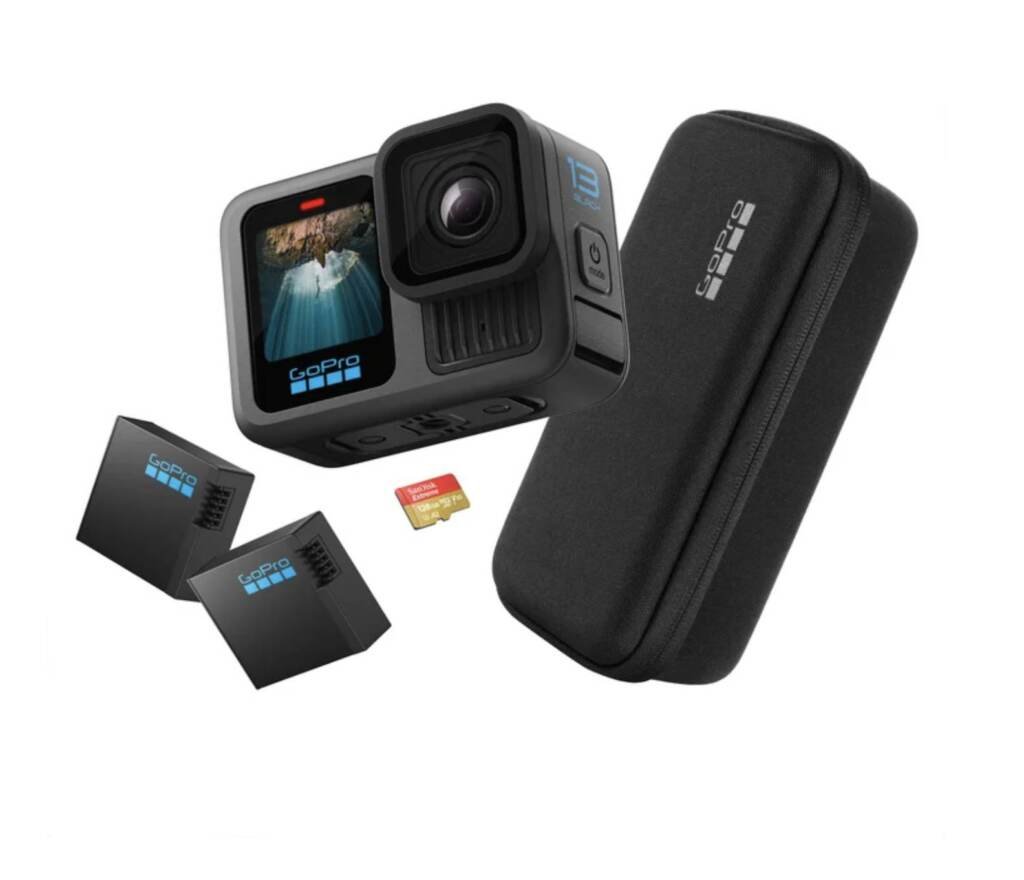 GoPro HERO13 Black Action Camera Bundle with Additional Enduro Battery, 128GB microSD Card and Carrying Case | NEW